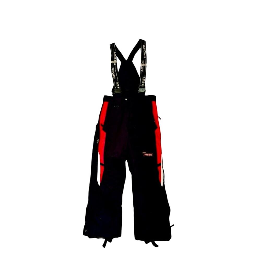 Spyder Kids Ski Race Bibs Guard Full Side Zip Snow Pants Size 12 With Suspenders